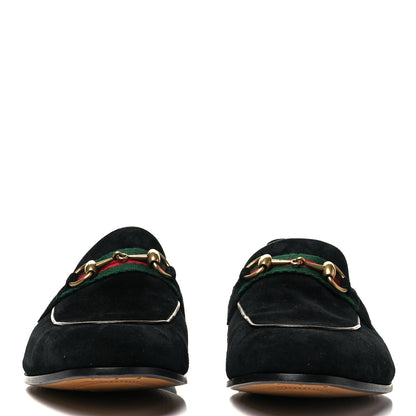 Gucci Suede Web Mens Horsebit Loafers 9.5 Black 2 of 8