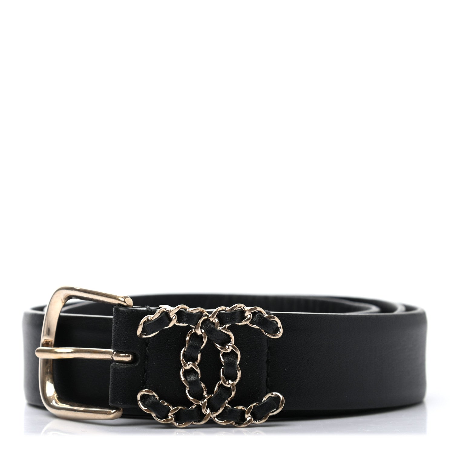 Chanel Calfskin CC Chain Belt 75 30 Black 2 of 12