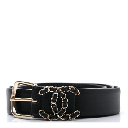 Chanel Calfskin CC Chain Belt 75 30 Black 2 of 12