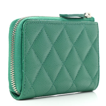 Chanel Caviar Quilted Zipped Key Holder Case Green 3 of 7