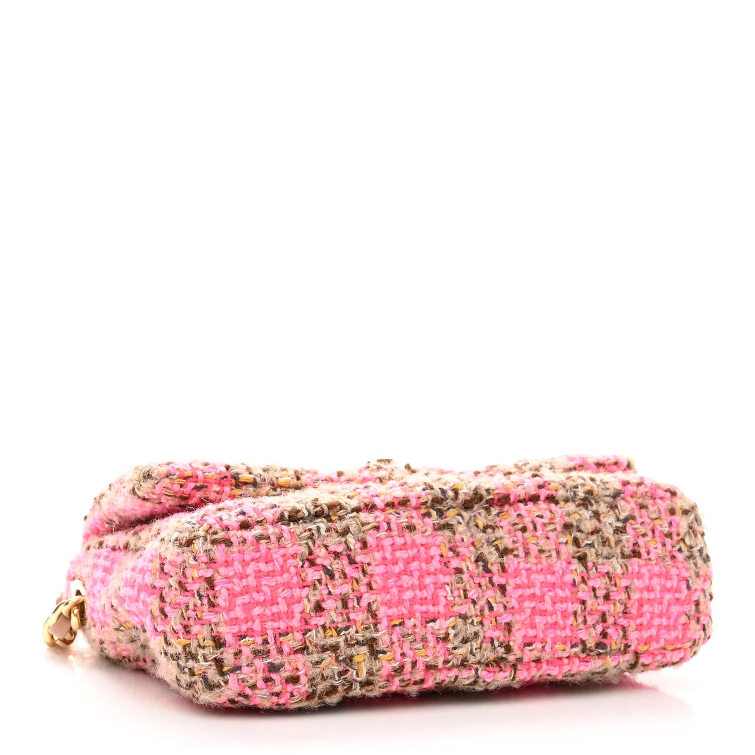 Chanel Wool Tweed Quilted Small Elegant Chain Flap Pink Brown 4 of 10