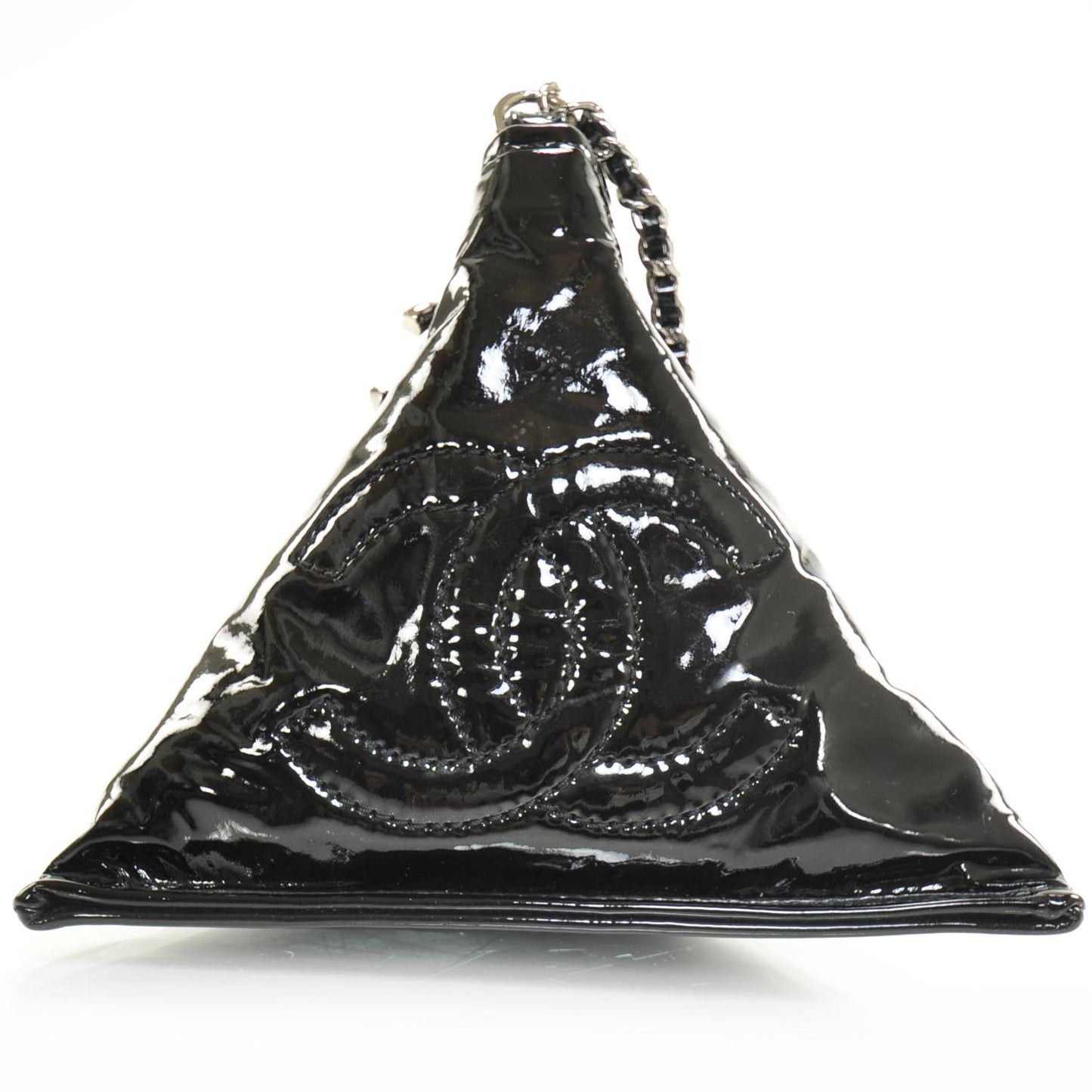 Patent Small CC Bonbons Candy Wristlet Black