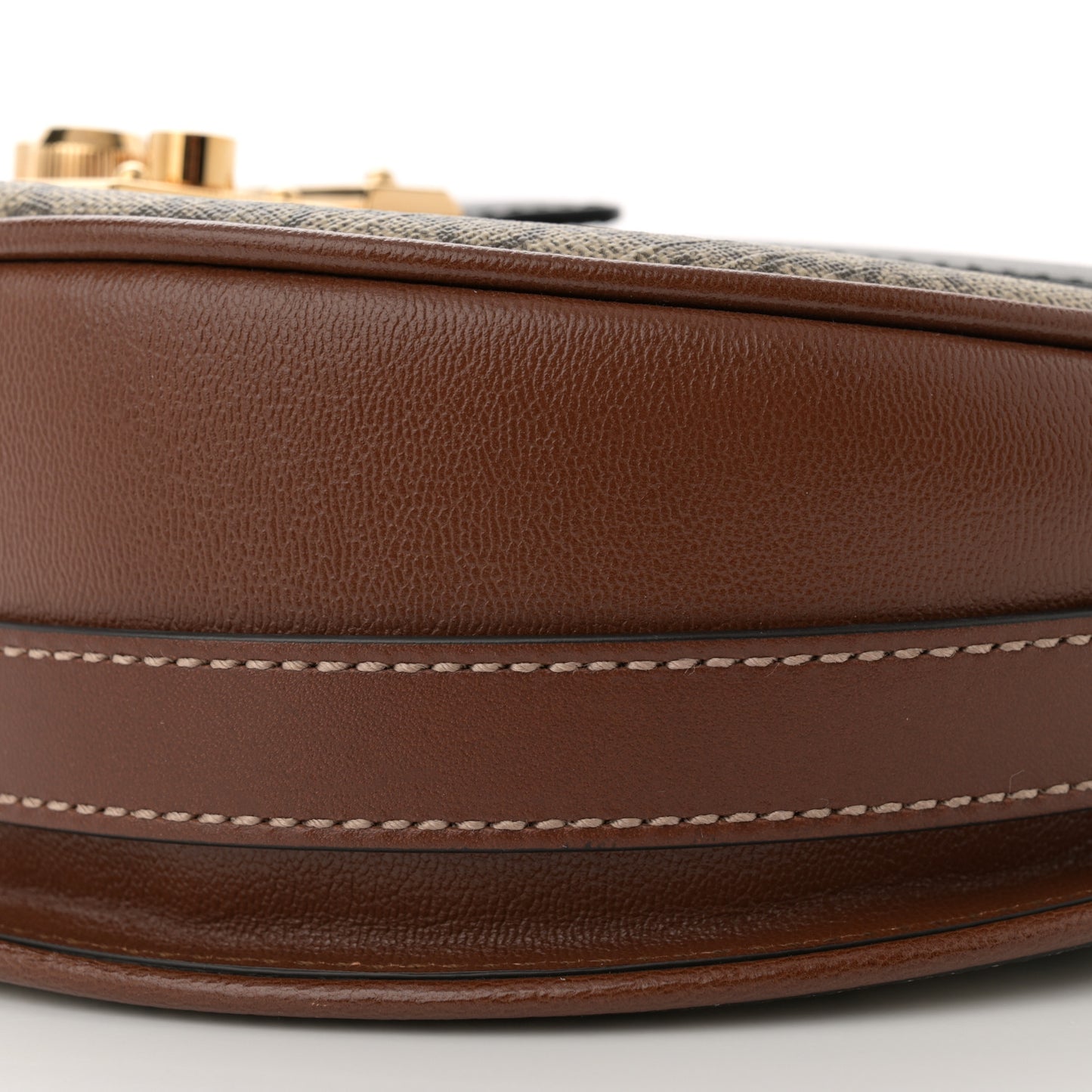 GG Supreme Monogram Calfskin Small Padlock Messenger Shoulder Bag Beige Black Cuir