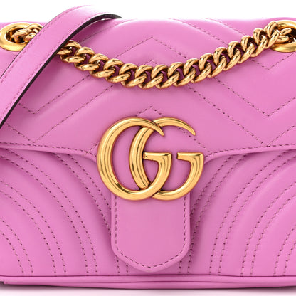 Gucci Calfskin Matelasse Mini GG Marmont Shoulder Bag Candy Mousse 8 of 10