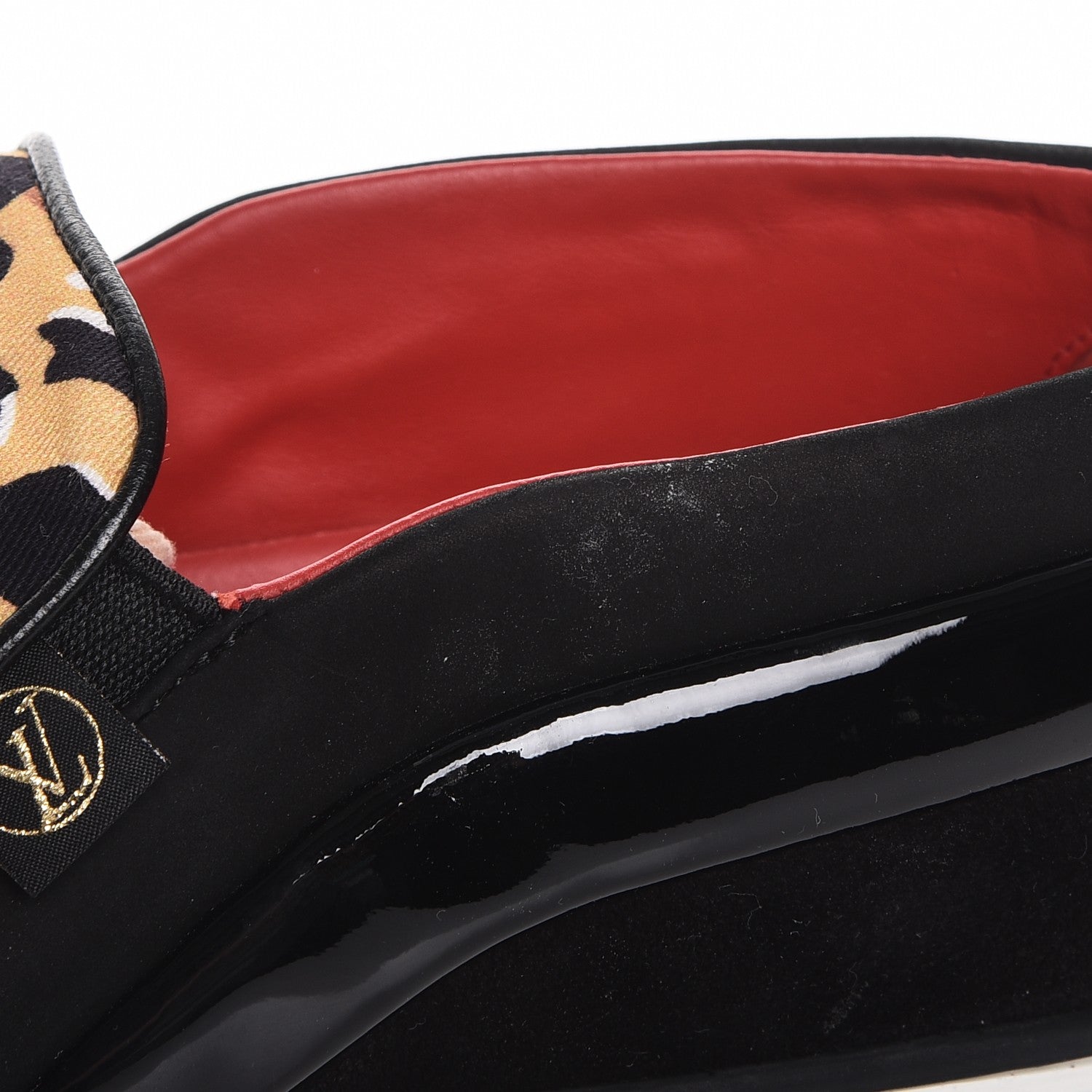 Louis Vuitton Patent Calfskin Canvas Catwalk Slip On 37 Leopard Black 11 of 12