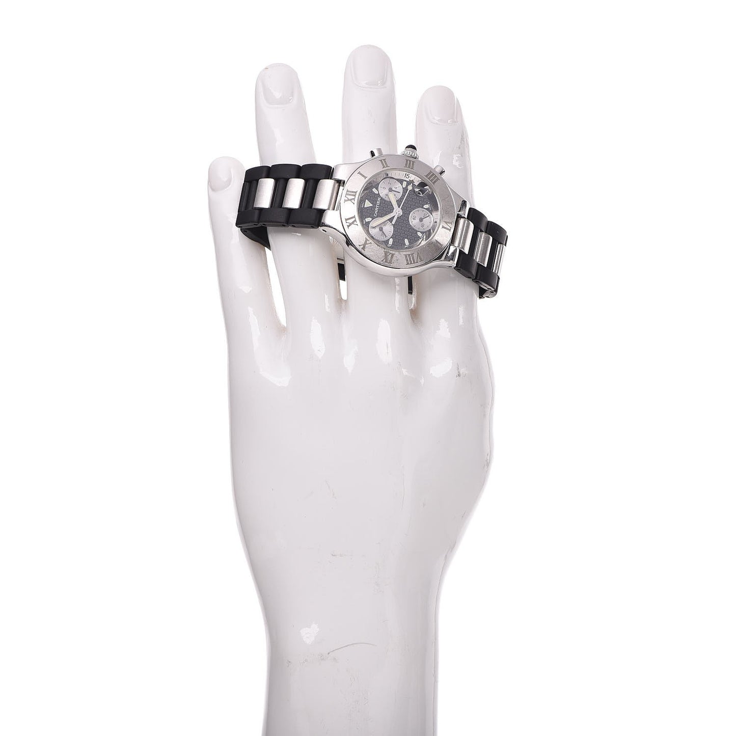 Stainless Steel Rubber 38mm Must 21 Chronoscaph Quartz Watch Black