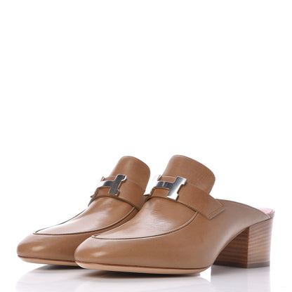 Hermes Goatskin Paradis Mules 38 Taupe 3 of 9