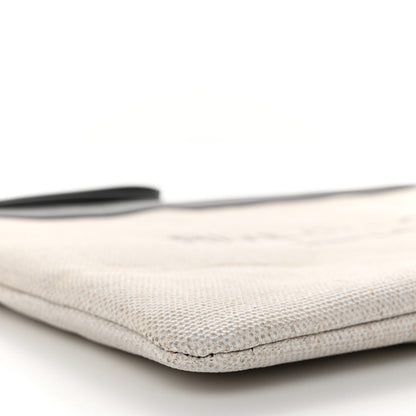 Saint Laurent Linen Canvas Rive Gouche Zipped Pouch Optic White 8 of 10