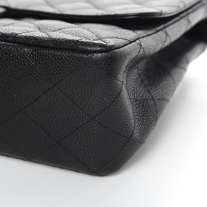 Chanel Caviar Quilted Jumbo Single Flap Black 13 of 15