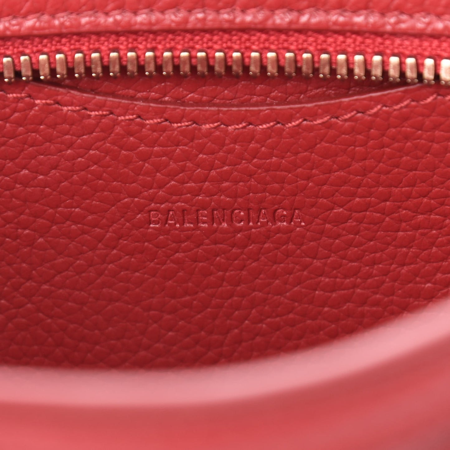 Grained Calfskin Neo Classic Gold Hardware Nano City Crossbody Medium Red