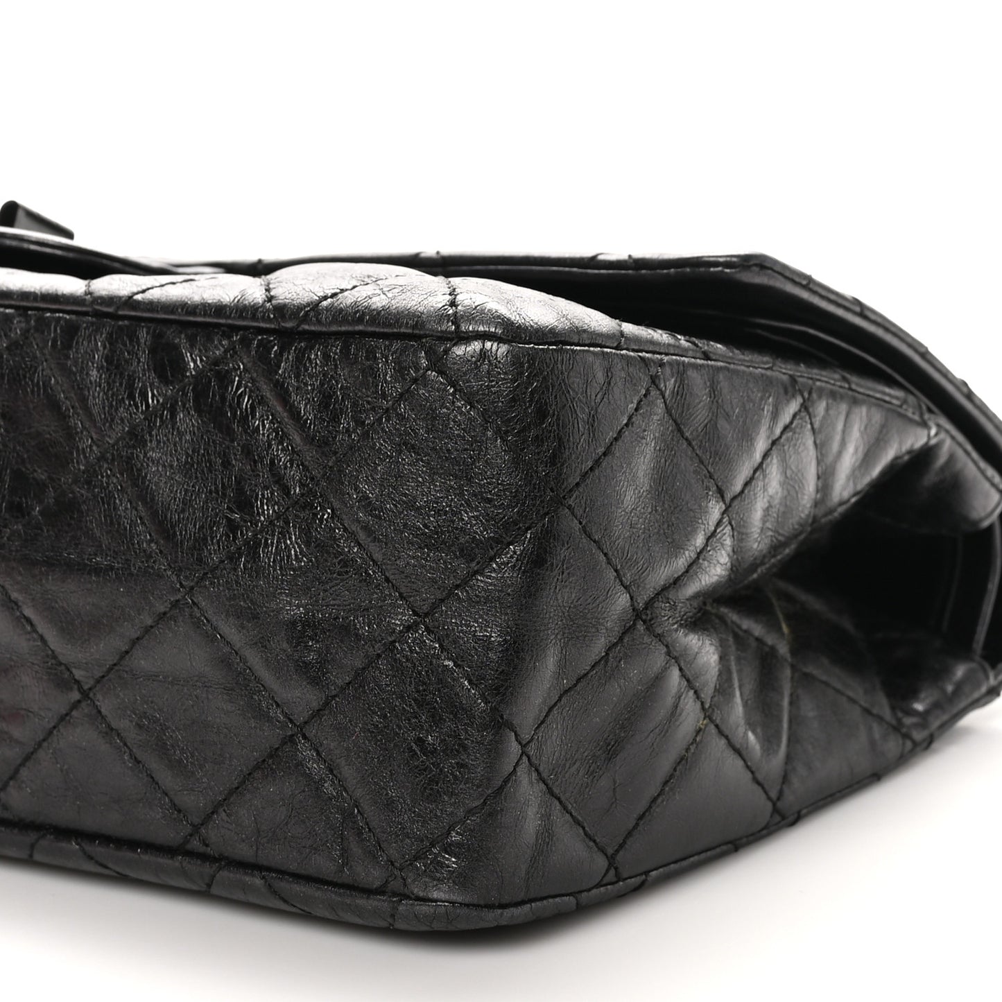 Metallic Aged Calfskin Quilted 2.55 Reissue 227 Flap So Black