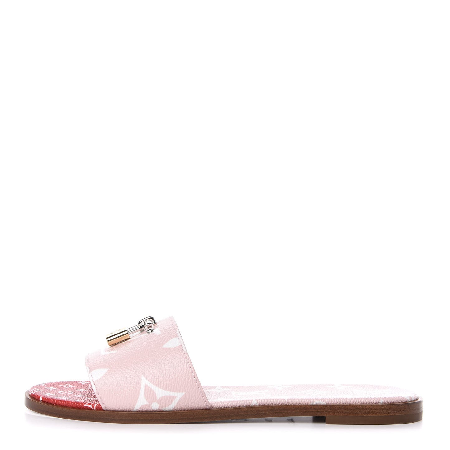 Monogram Giant Lock It Flat Mules 39 Rouge Rose