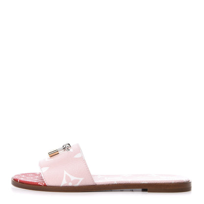 Louis Vuitton Monogram Giant Lock It Flat Mules 39 Rouge Rose 1 of 11