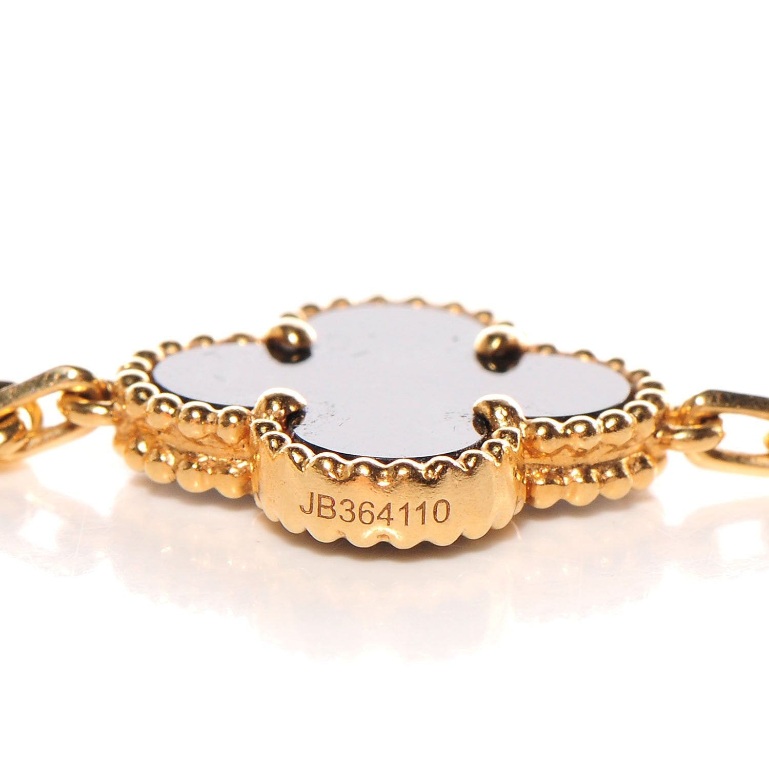Van Cleef & Arpels 18K Yellow Gold Black Onyx 5 Motifs Vintage Alhambra Bracelet 4 of 6