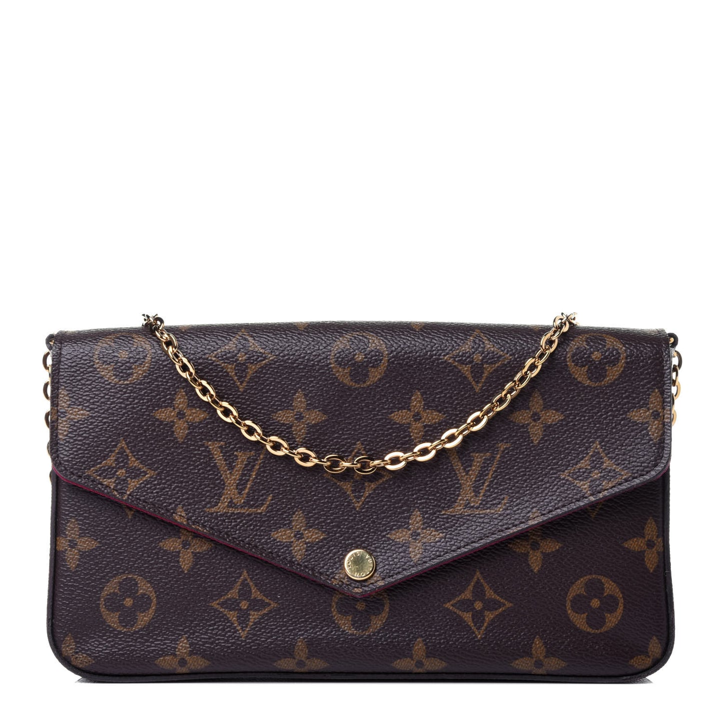 Monogram Pochette Felicie Chain Wallet Fuchsia