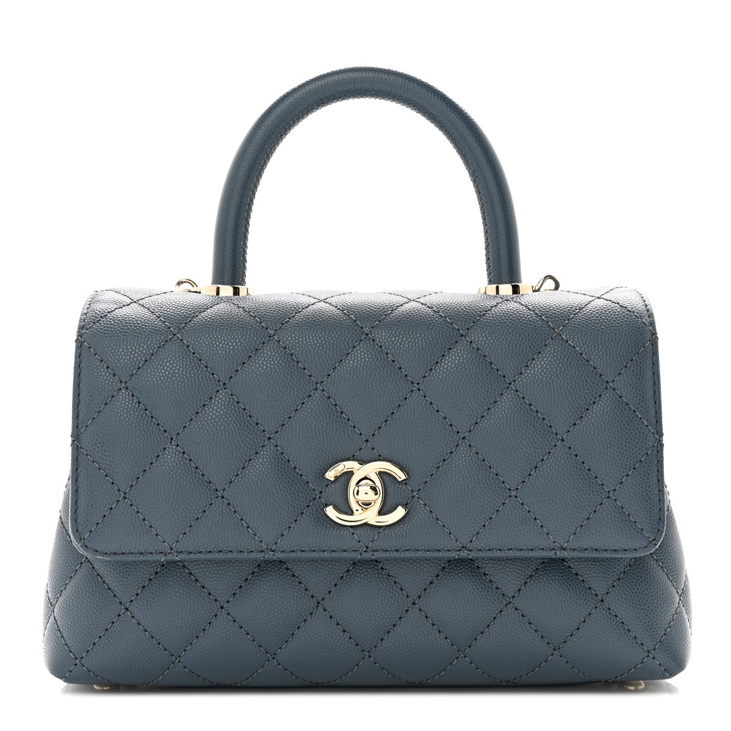 Chanel Caviar Quilted Mini Coco Handle Flap Blue 1 of 12