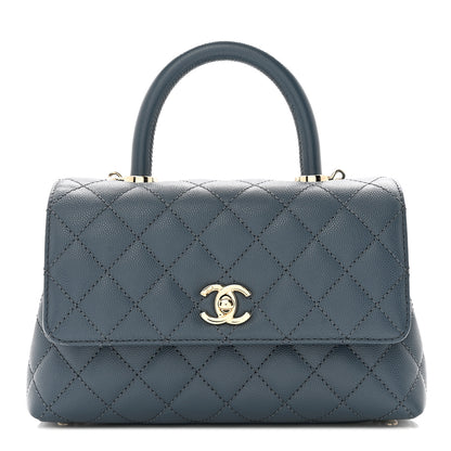 Chanel Caviar Quilted Mini Coco Handle Flap Blue 1 of 12
