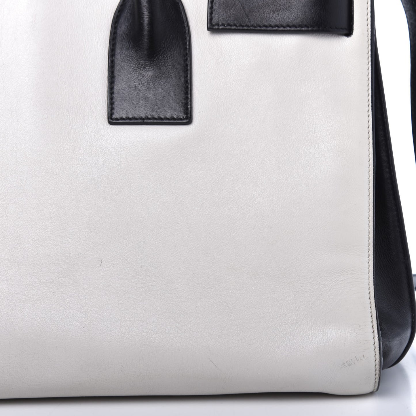 Calfskin Small Sac De Jour White Black