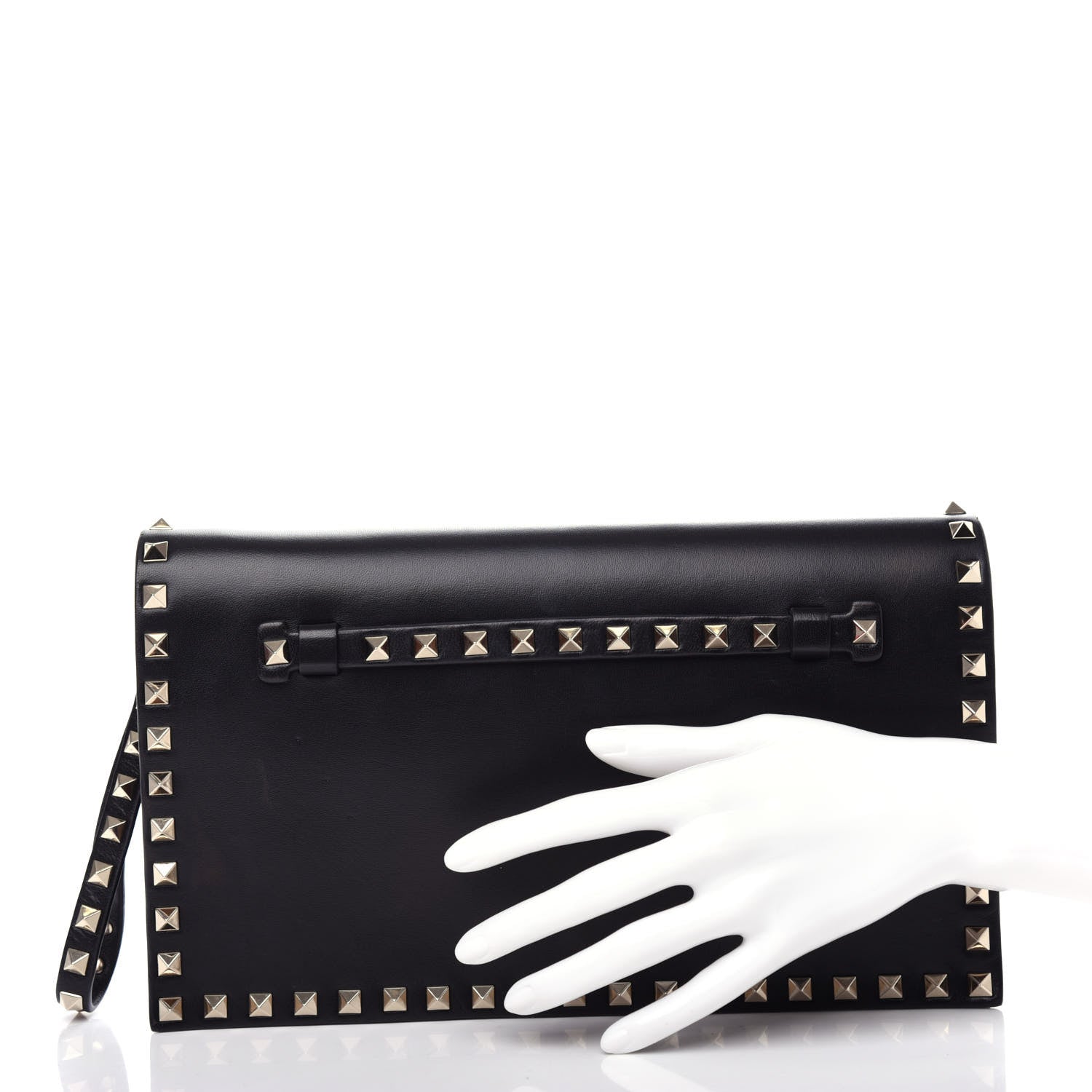 Valentino Garavani Nappa Rockstud Wristlet Clutch Black 2 of 7