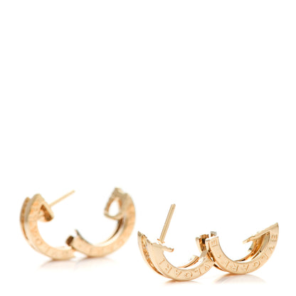 Bulgari 18K Yellow Gold Diamond Small B.Zero1 Hoop Earrings 3 of 7