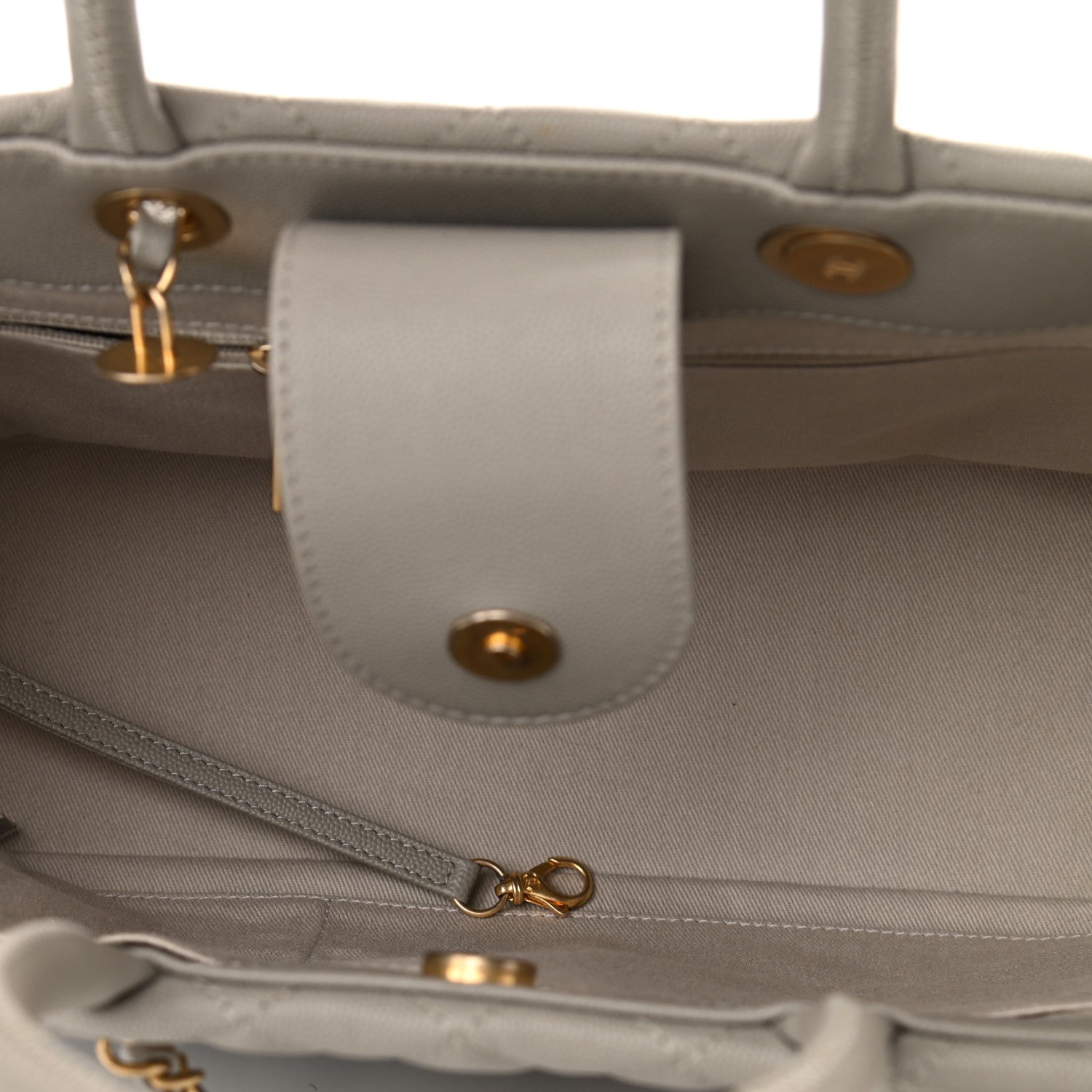 Chanel Caviar Quilted Coco Handle Shopping Tote Grey 5 of 12