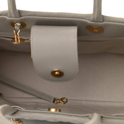 Chanel Caviar Quilted Coco Handle Shopping Tote Grey 5 of 12