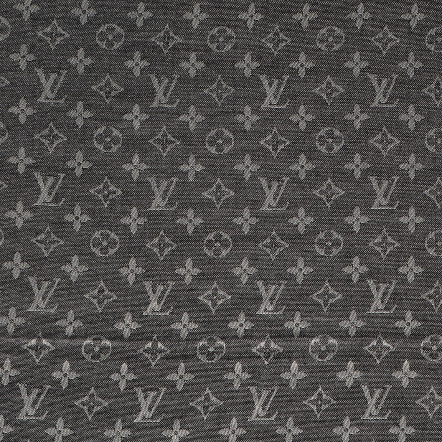 Louis Vuitton Silk Wool Monogram Denim Shawl Black 1 of 5