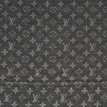 Louis Vuitton Silk Wool Monogram Denim Shawl Black 1 of 5