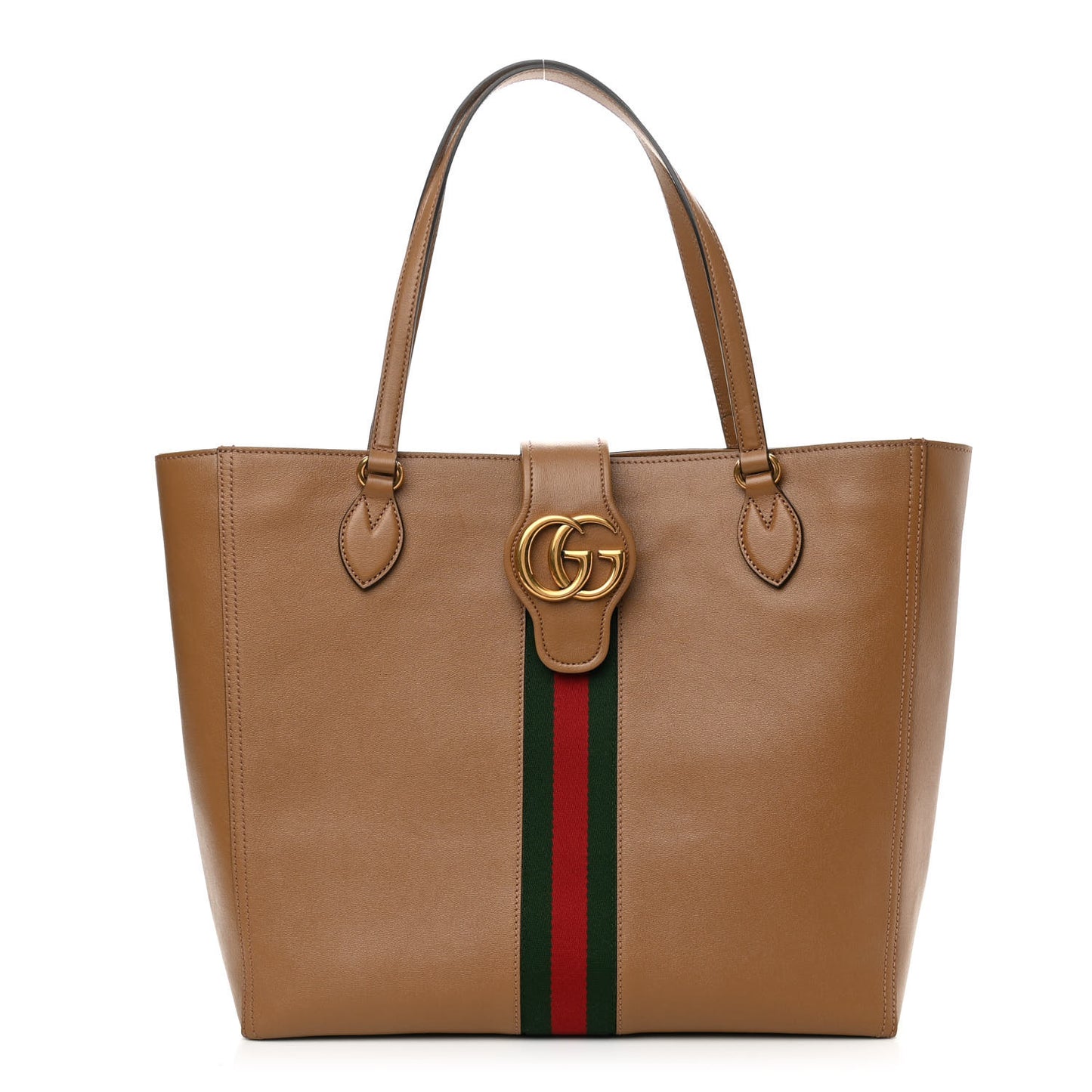 New Sakai Calfskin Lux Web Medium Dahlia Tote Quarz Beige