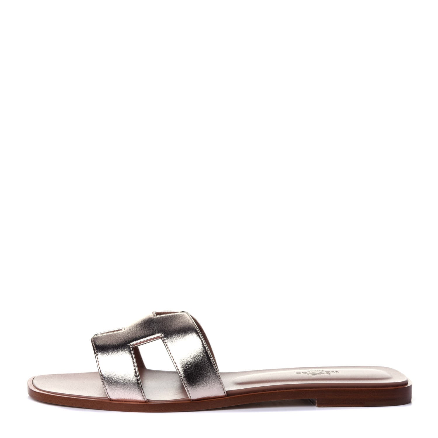 Hermes Metallic Nappa Oran Sandals 40 Rose Dore 1 of 9