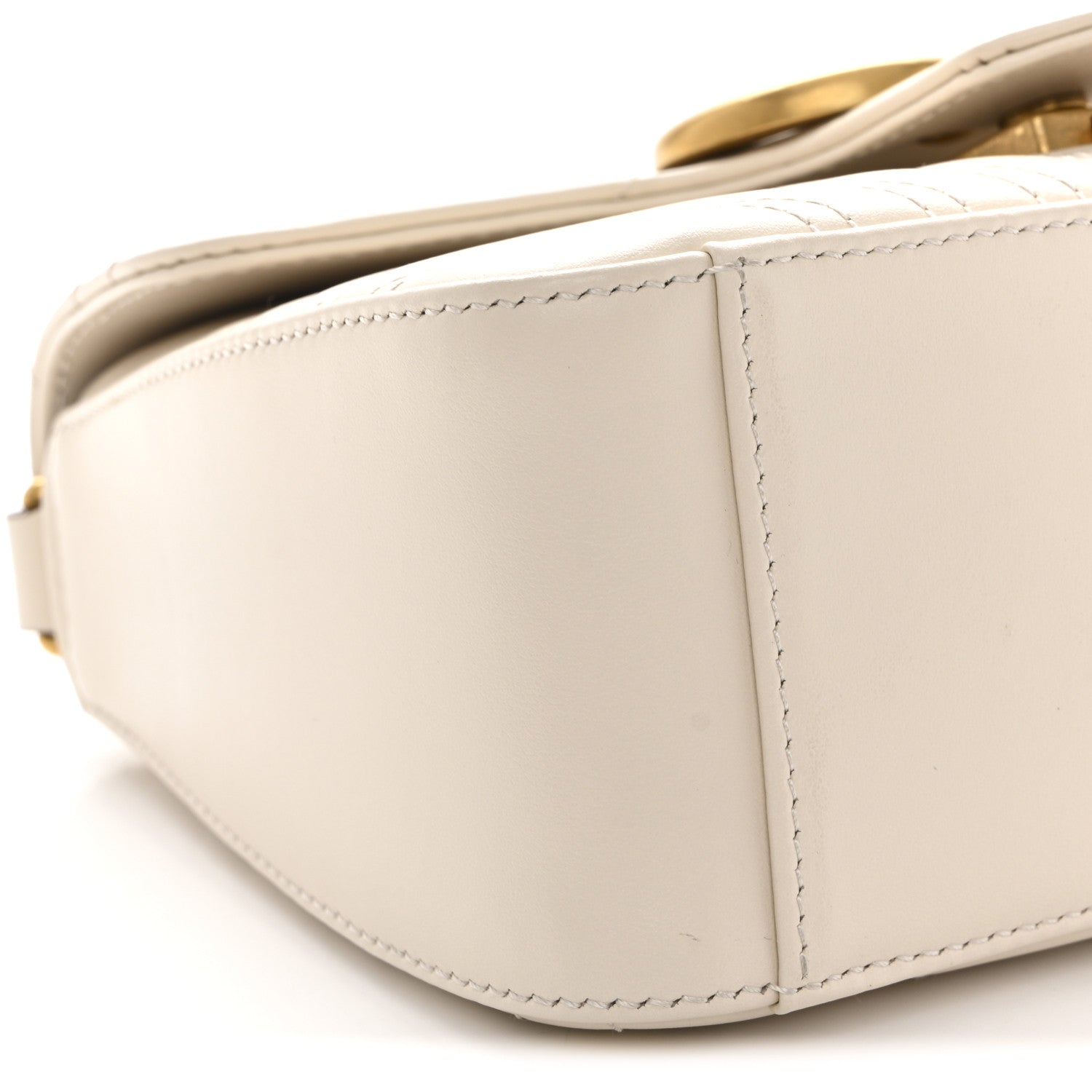 Gucci Calfskin Matelasse Mini GG Marmont Top Handle Shoulder Bag White 10 of 12