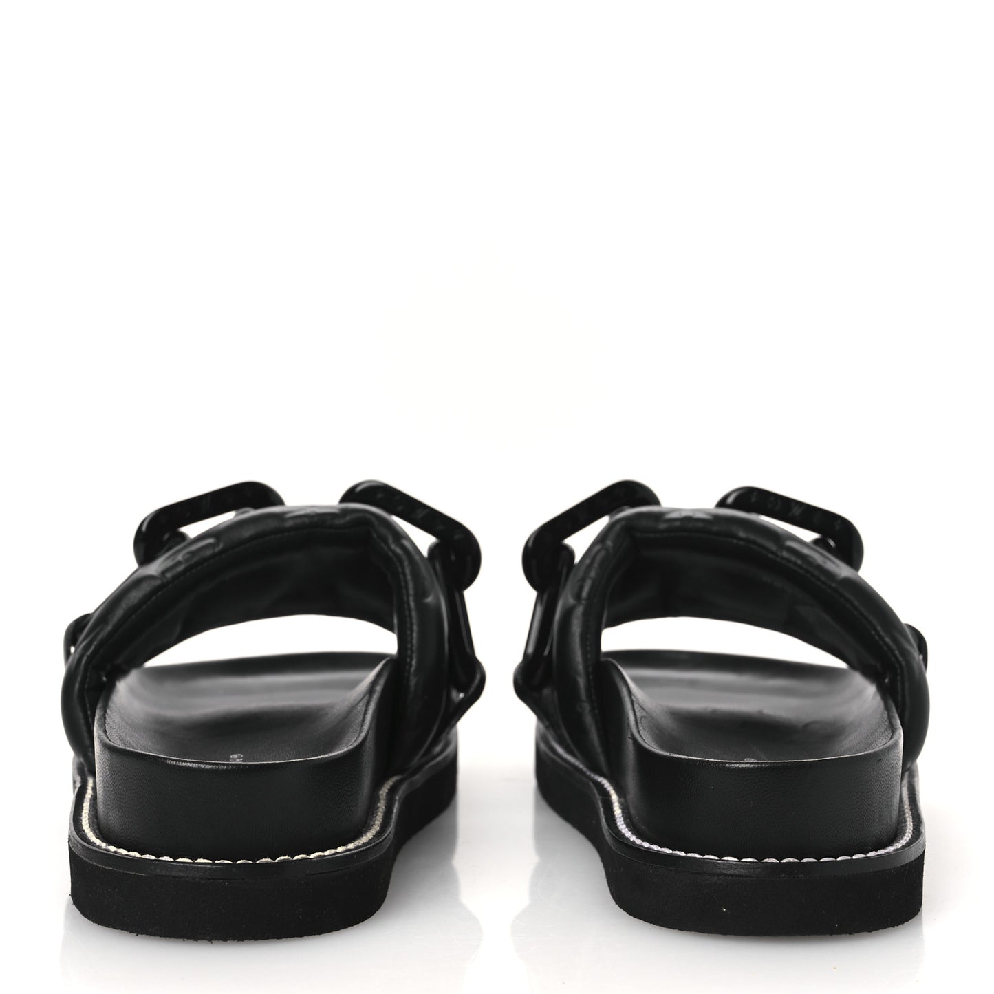 Calfskin Embossed Monogram Sunset Flat Comfort Mule 38.5 Black
