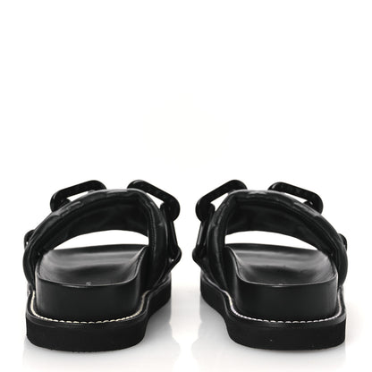Louis Vuitton Calfskin Embossed Monogram Sunset Flat Comfort Mule 38.5 Black 6 of 11