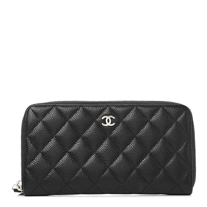 Chanel Caviar Quilted Large Gusset Zip Around Wallet Black 1 of 8
