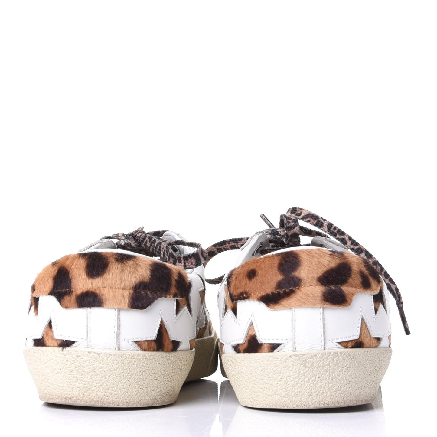 Calfskin Pony Hair Star Court Sneakers 38 White