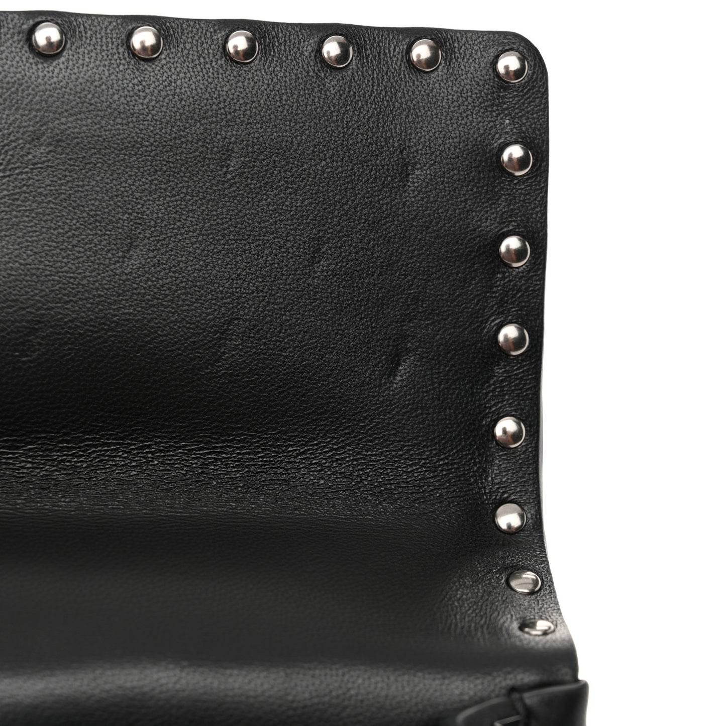 Lambskin Monochrome Medium Rockstud Spike Shoulder Bag Black