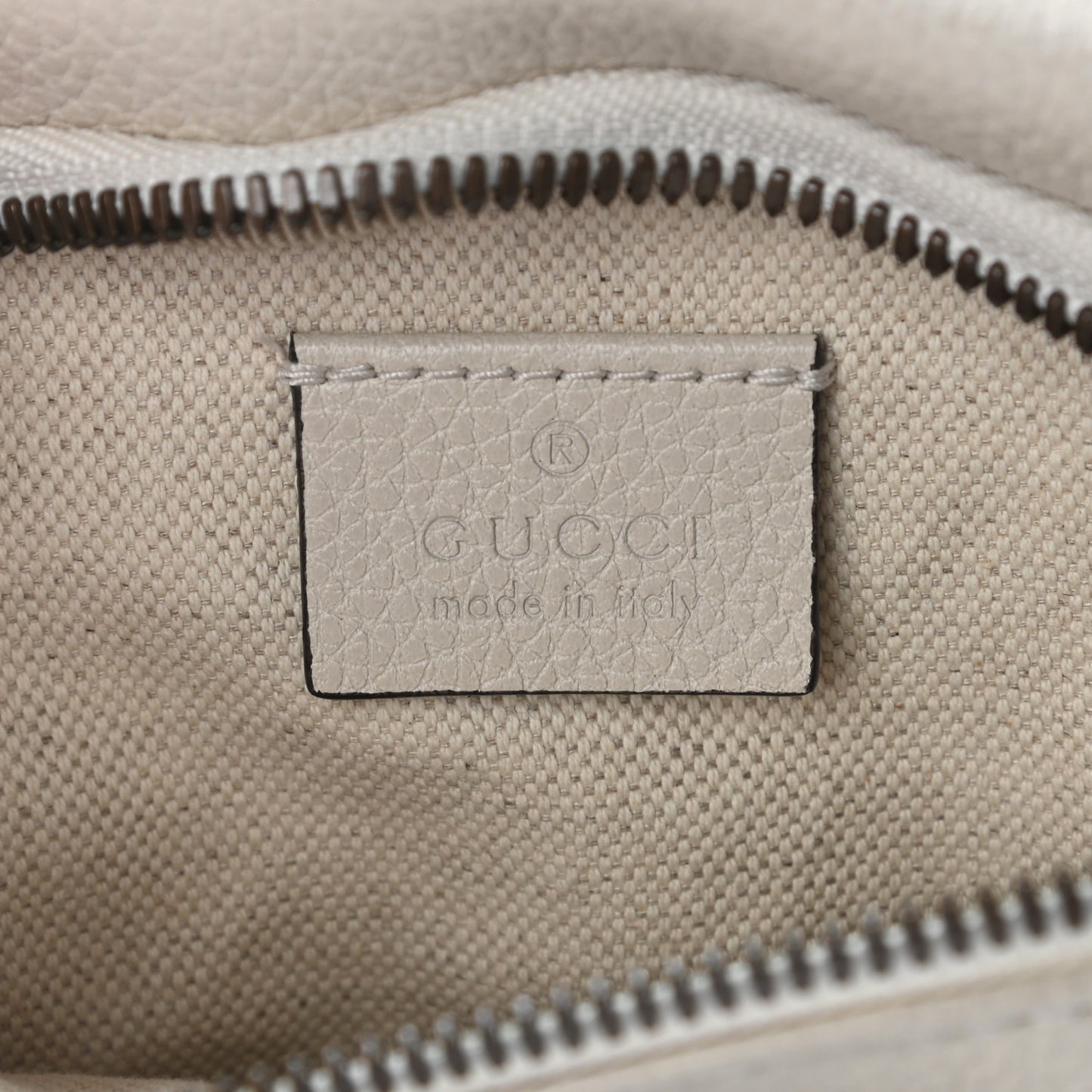 Grained Calfskin Small Logo Belt Bag White