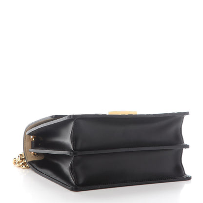 Fendi Vitello Liberty Bi-Color FF 1974 Embossed Small Kan U Shoulder Bag Maya Black 4 of 9