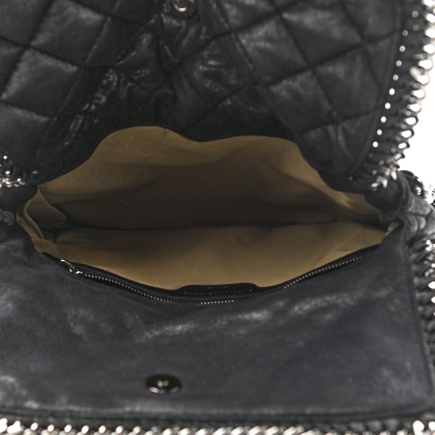Stella McCartney Shaggy Deer Quilted Falabella Fold Over Clutch Black 5 of 8
