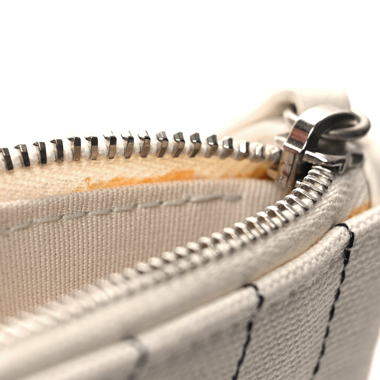 Canvas Calfskin Striped Medium Deauville Tote White Black