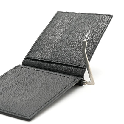 Saint Laurent Grained Calfskin Cassandre Shadow Bill Clip Wallet Black 6 of 11