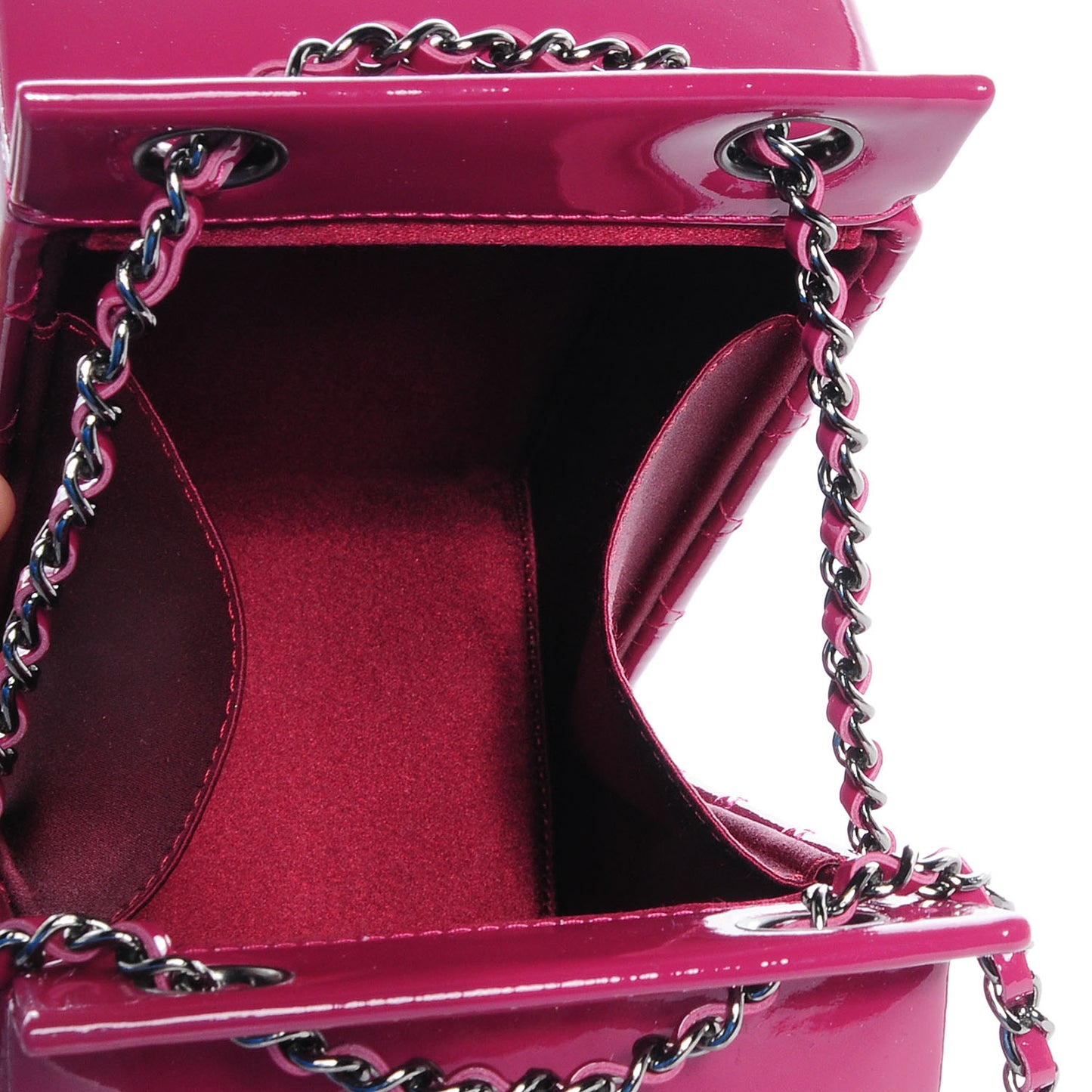 Patent Milk Carton Bag Dark Pink