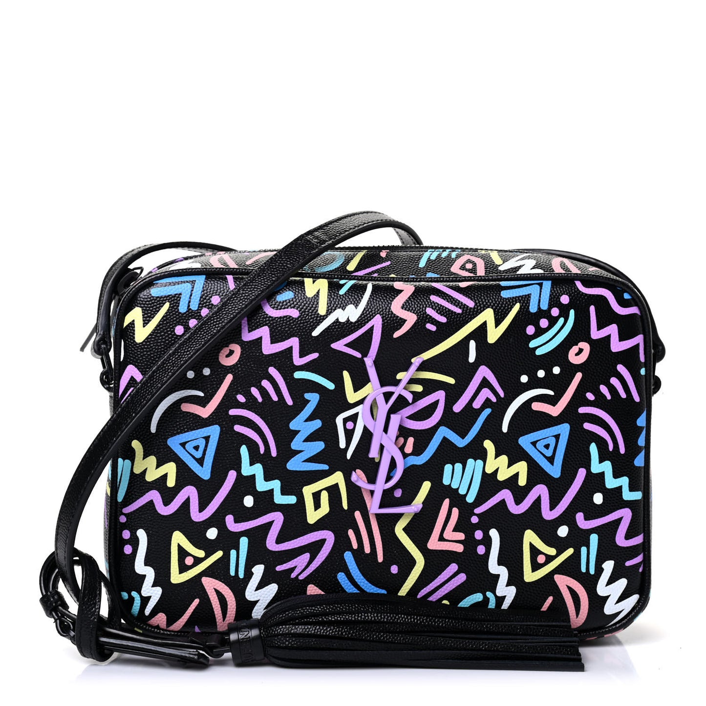 Grain De Poudre Medium Classic Monogram Multicolor Graphic Print Lou Camera Bag Black