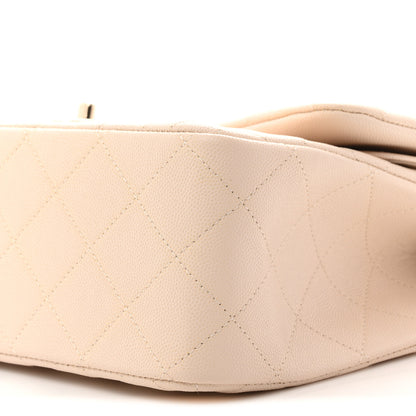 Chanel Caviar Quilted Jumbo Double Flap Light Beige 10 of 10