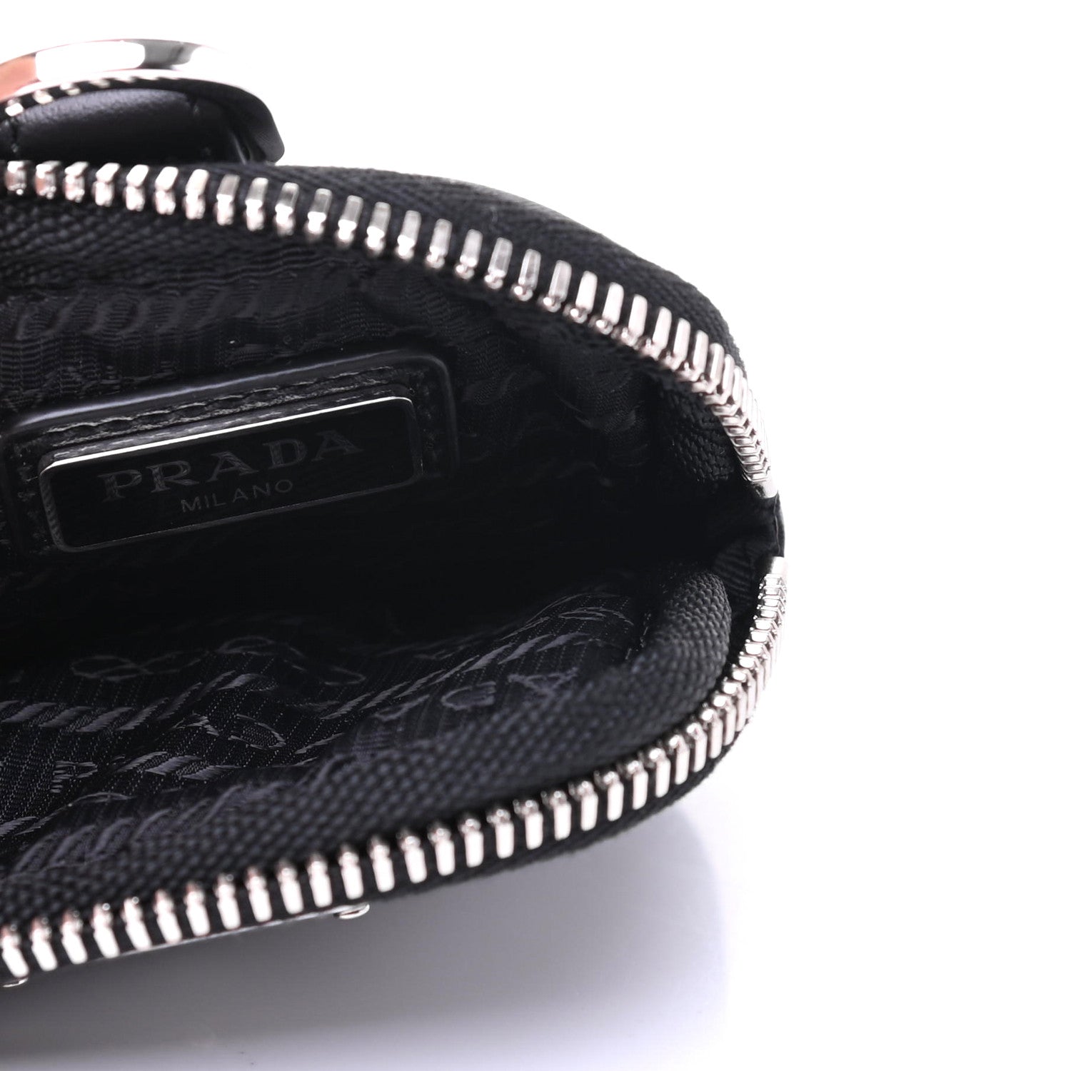 Prada Vitello Lux Nylon Metal Triangle Logo Monolith Pouch Pocket 55mm Tall Combat Boots 37.5 Black 7 of 15