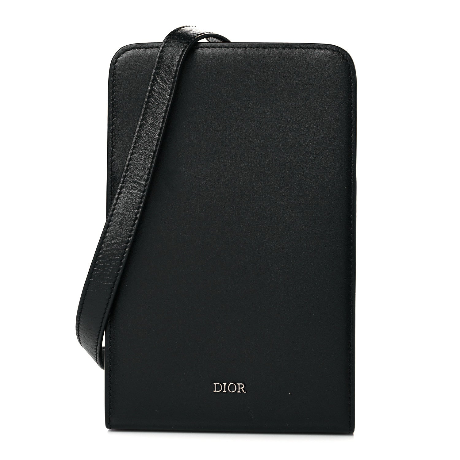 Christian Dior Lambskin Vertical Wallet On Strap Black 1 of 12