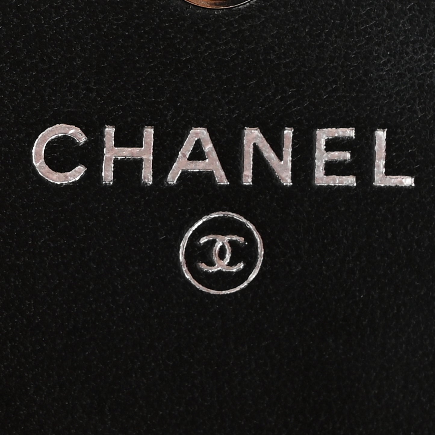 Lambskin Embossed Camellia Flap Wallet Black
