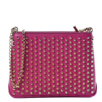 Christian Louboutin Calfskin Small Triloubi Paris Spikes Chain Bag Fuchsia 1 of 10