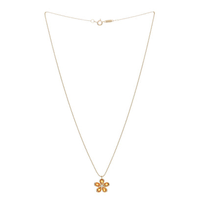 Tiffany 18K Yellow Gold Citrine Diamond Sparklers Flower Pendant Necklace 2 of 4