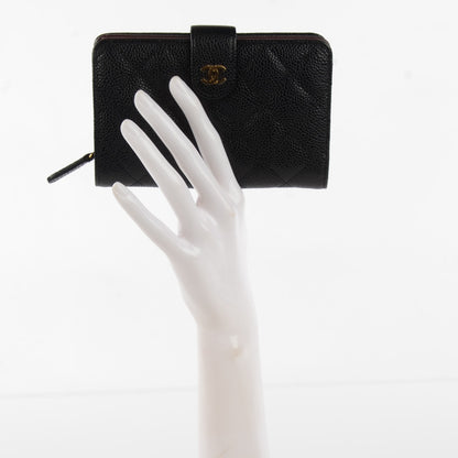 Chanel Caviar Quilted Zipped Pocket Wallet Black 2 of 8